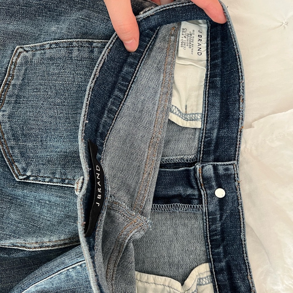 J Brand jeans in size 29. Color indigo blue. Patchwork denim